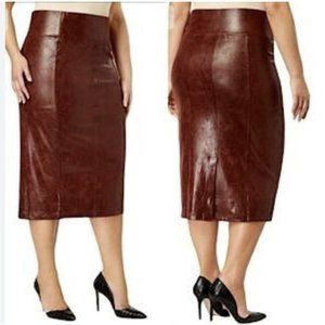 Melissa McCarthy Seven7 Brown Faux Suede Skirt